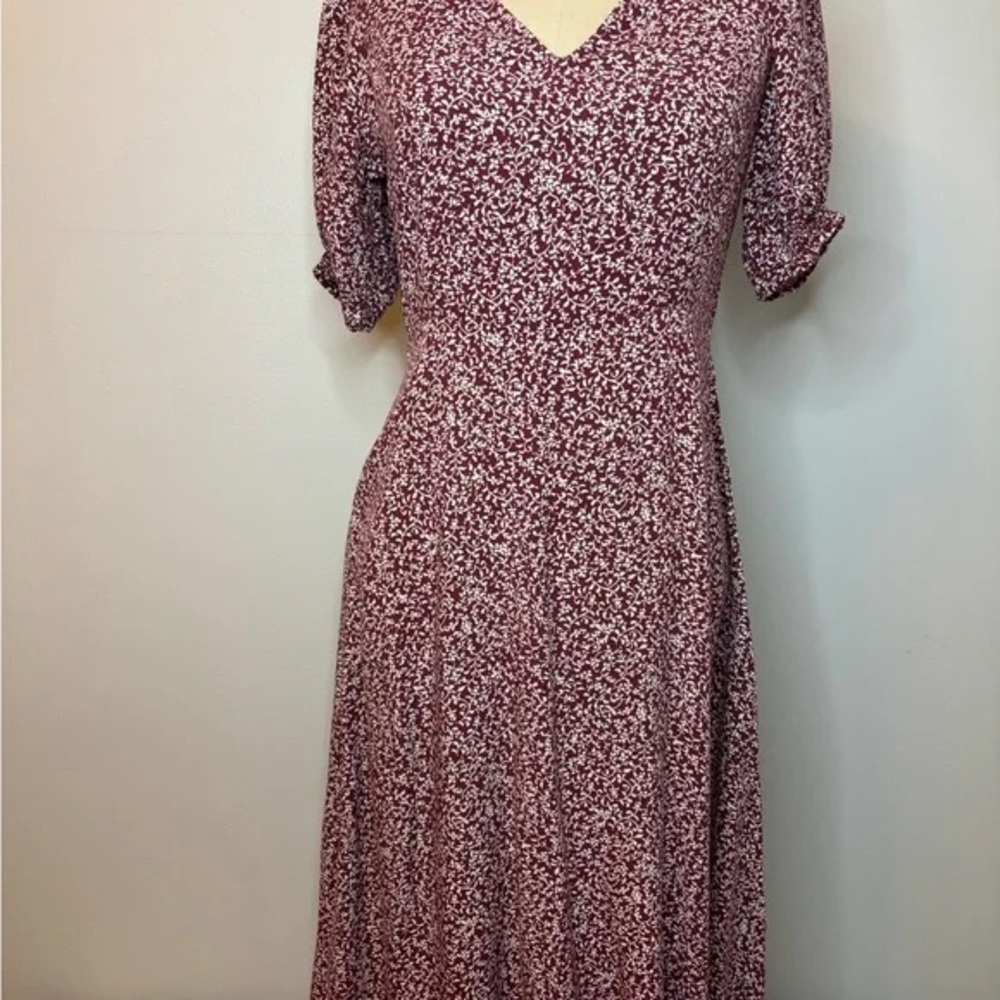Old Navy Maroon Floral Midi Dress